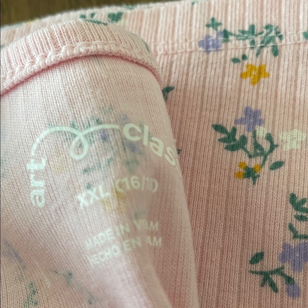 Girls' Pink Striped & Floral Ribbed Dress Set - Picture 3 of 3